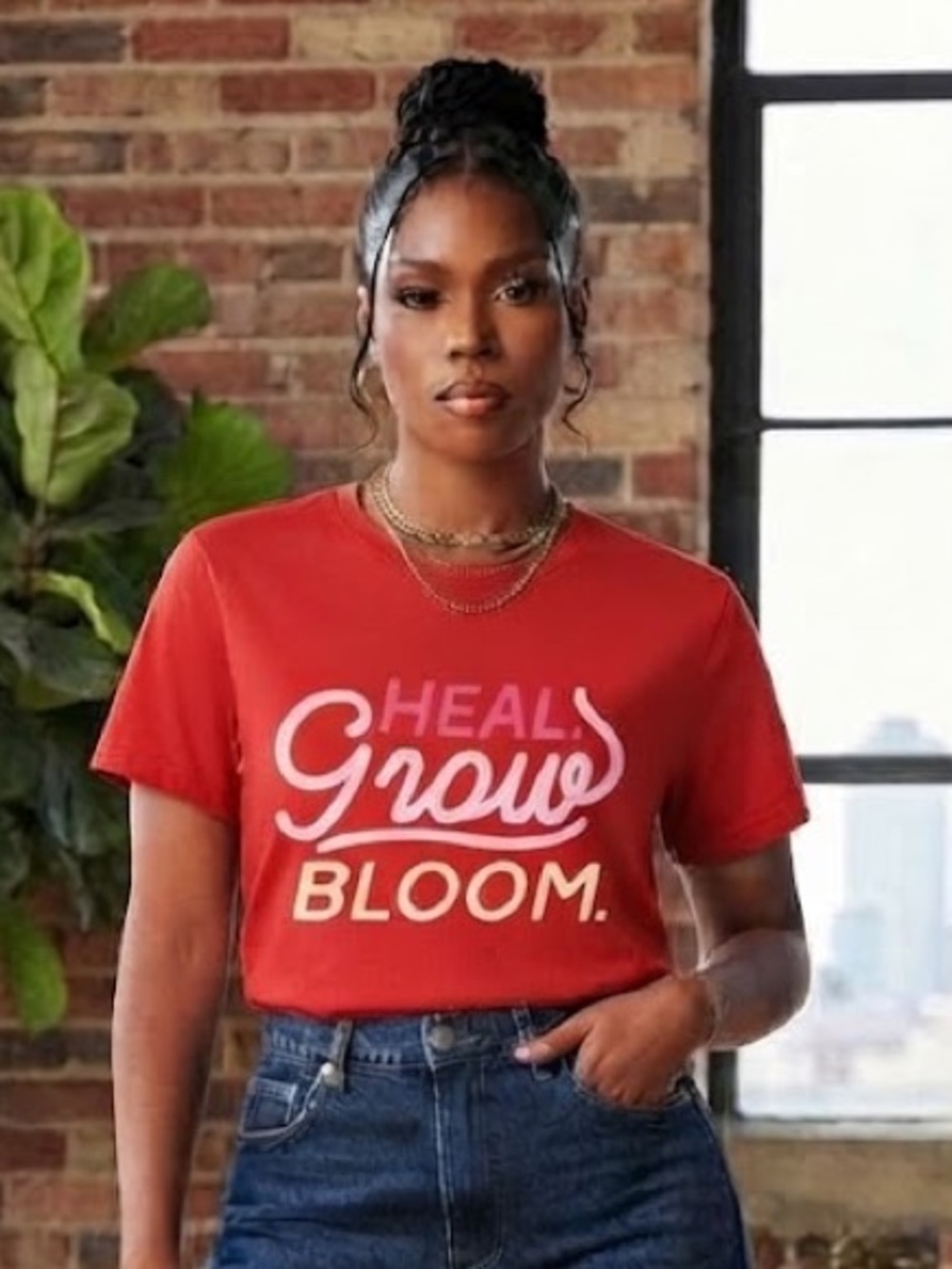 Legendary Rootz Heal Grow Bloom Graphic Tee Self Love Shirt Women's Size XL NWT